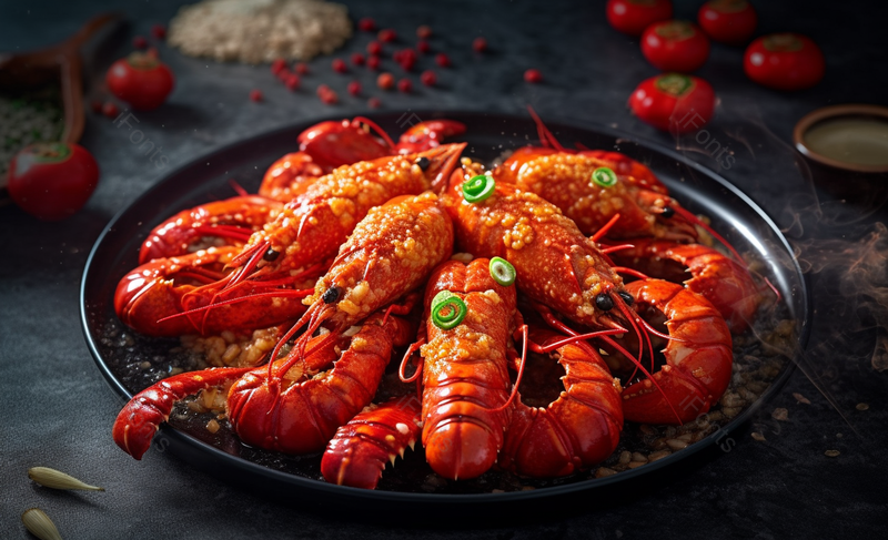 餐饮特色美食蒜蓉小龙虾背景,高清,摄影图,摄影图片,图片大全,摄影图免费下载